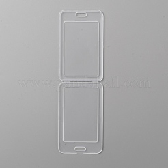 透明なプラスチックのIDカードホルダー  名前キーカードタグホルダー  長方形  垂直  透明  111.5x69x5mm  穴：6x16mm  内径：53x84.5mm&nbsp;AJEW-WH0314-129A