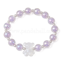 Luminous Acrylic Bear Beaded Stretch Bracelet for Women&nbsp;BJEW-JB09775