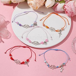 Natural Dyed White Jade Braided Bead Bracelets&nbsp;BJEW-JB09823