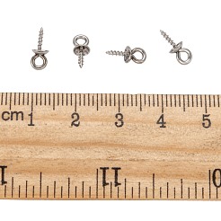 変色防止304ステンレススチール製スクリューアイピンペグベイル  片穴パーツ用  ステンレス鋼色  10.5x4mm  穴：2mm  ピン：1.5mm&nbsp;STAS-E076-05