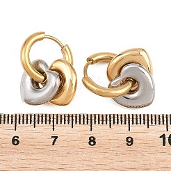 304ステンレススチール製女性用フープピアス  ハート  ゴールデン·ステンレス鋼色  21mm  ハート：12x12x3mm&nbsp;EJEW-F420-01GP