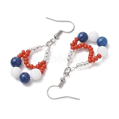 304 Stainless Steel Teardrop Dangle Earrings&nbsp;EJEW-MZ00462-01