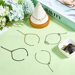 18Pcs 3 Colors 304 Stainless Steel Chain Bracelet Making&nbsp;MAK-SC0001-33