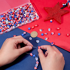 320Pcs 8 Styles Independence Day Handmade Polymer Clay Beads&nbsp;CLAY-SP0001-19