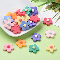 樹脂カボション  花  ミックスカラー  16.5x17x5.5mm  5個/カラー  8色  40個/セット&nbsp;CRES-CJ0001-11