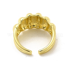 Brass Croissant Open Cuff Ring for Women&nbsp;RJEW-E068-02LG