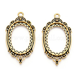 Zinc Alloy Link Cabochon Settings&nbsp;PALLOY-WH0001-35AG