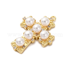 Brass Micro Pave Cubic Zirconia Pendants&nbsp;KK-F895-10G