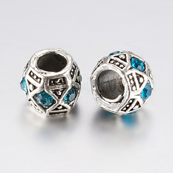 Tibetan Style Alloy Rhinestone European Beads&nbsp;PALLOY-F200-05G