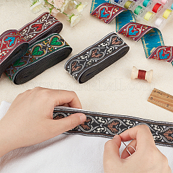 14M 4 Styles Ethnic Style Embroidery Polyester Ribbons&nbsp;OCOR-FG0001-46