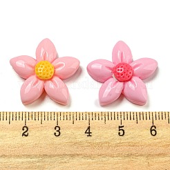 不透明樹脂デコデンカボション  花  ミックスカラー  22.5x22.5x7mm&nbsp;RESI-C046-03