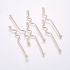 合金コネクター  ピアス作りに  ライトゴールド  51.2x6x0.8mm  穴：1.2mm&nbsp;PALLOY-WH0065-34KCG