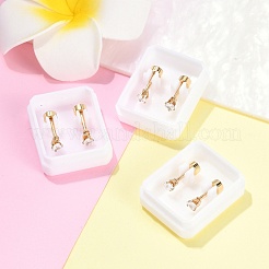 Heart Glass Ear Fake Plugs&nbsp;EJEW-H105-25G-A