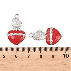304ステンレススチールエナメルペンダント  神聖な心のチャーム  ステンレス鋼色  27.5x15.5x3mm  穴：3mm&nbsp;STAS-K293-36P
