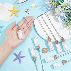 8Pcs 8 Style Glass Sea Wish Bottle with Natural Trumpet Shell Pendant Necklaces Set&nbsp;NJEW-AB00005
