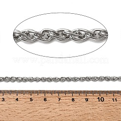 304ステンレスロープチェーン  溶接されていない  スプールで  ステンレス鋼色  5.5x3.5x0.8mm&nbsp;SA-CBAB767-01P