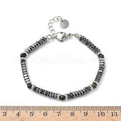 Natural African Turquoise(Jasper) & Non-magnetic Synthetic Hematite Beaded Bracelets for Women&nbsp;BJEW-Z148-03P-05