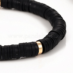 Handmade Polymer Clay Heishi Beads Stretch Bracelets&nbsp;BJEW-JB05303-05