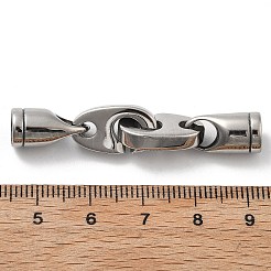 304ステンレススチール製インターロッキングクラスプ  ステンレス鋼色  49x9.5x7.5mm  穴：6.5mm&nbsp;STAS-V008-24P
