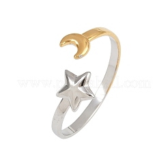 304 Stainless Steel Cuff Rings for Women&nbsp;RJEW-B133-05B