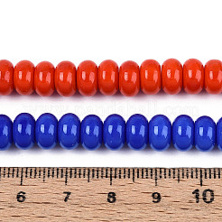 電気メッキオペークソリッドカラーガラスビーズ連売り  ロンデル  ミックスカラー  4x2.5mm  穴：0.7mm  約135個/連  14.96''（38センチメートル）&nbsp;GLAA-T025-4mm-18