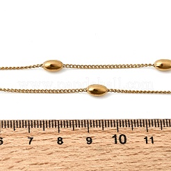 ユニセックス 304ステンレススチール製オーバルカーブチェーンネックレス  ゴールドカラー  15.75インチ（40cm）&nbsp;NJEW-P356-03G