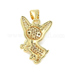 Brass Micro Pave Cubic Zirconia Pendants&nbsp;ZIRC-F138-03G