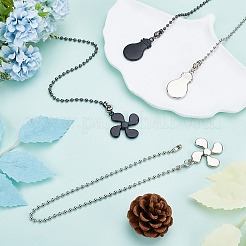 2セット2色の合金製天井ファンプルチェーンエクステンダー  鉄球チェーンを有する  ファンと電球のペンダント  ミックスカラー  349~354x3mm  1セット/色&nbsp;FIND-CP0001-81