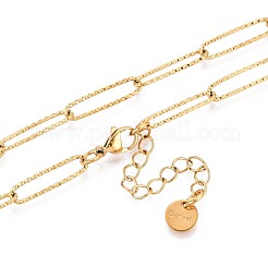 304 Stainless Steel Paperclip Chain Necklace&nbsp;BJEW-B072-01G