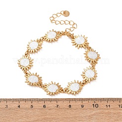 304 Stainless Steel Enamel Link Chain Bracelets for Women&nbsp;BJEW-T027-04A-G