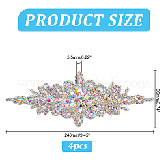 4Pcs Flower Glitter Glass Hotfix Rhinestone&nbsp;FIND-FG0005-50