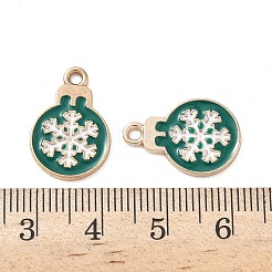 合金エナメルチャーム  スノーフレーク  ゴールドカラー  19x13x1.2mm  穴：1.8mm&nbsp;ENAM-D306-01G