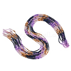 Gradient Color Natural Dyed Lapis Lazuli & Fossil Coral & Dyed White Jade Beads Strands&nbsp;GG-CBA1668-A08-2mm