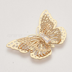 Brass Filigree Joiners Links&nbsp;KK-R082-02LG