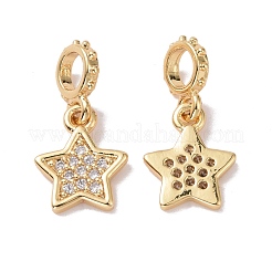 Brass Micro Pave Clear Cubic Zirconia Pendants&nbsp;KK-G420-04G