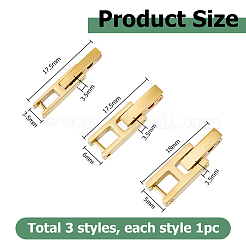 3Pcs 3 Styles 304 Stainless Steel Watch Band Clasps&nbsp;STAS-HS0001-91G