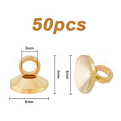 真鍮ビーズキャップベイル50個  グローブガラスバブルカバーペンダント用  24KGP本金メッキ  6x5mm  穴：2mm&nbsp;KK-HY0003-03