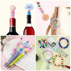 100Pcs 10 Colors Food Grade Eco-Friendly Silicone Beads&nbsp;SIL-YW0001-84