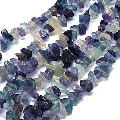 天然な蛍石のビーズ連売り  チップ  4~10x4~6x2~4mm  穴：1mm  約210個/連  80~81cm&nbsp;G-R192-05