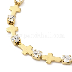 304 Stainless Steel Crystal Rhinestone Link Chain Bracelets for Women&nbsp;BJEW-G712-13B-02
