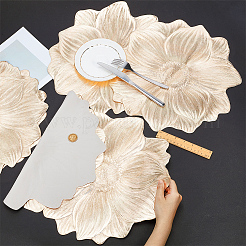 PVCプラスチック製ダイニングテーブル用ヒートパッド  花  パパイヤホイップ  381x388x0.8mm&nbsp;AJEW-WH0696-150