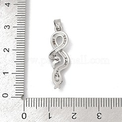 真鍮製マイクロパヴェキュービックジルコニアペンダント  エナメル  ヘビ  27x8.5x3mm  穴：5x3mm&nbsp;LS-KK-R221-01P-03
