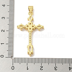 Rack Plating Brass Micro Pave Cubic Zirconia Pendants&nbsp;KK-F869-15G