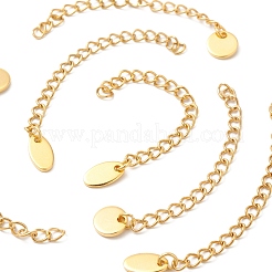 6Pcs 2 Style 304 Stainless Steel Chain Extender&nbsp;STAS-FS0001-17G