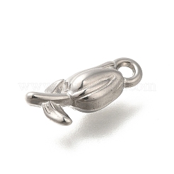 変色防止304ステンレススチールペンダント  花のチャーム  ステンレス鋼色  19.5x7.5x6mm  穴：2.2mm&nbsp;STAS-I321-68P