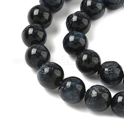グレードB天然タイガーアイビーズ連売り  染め  ラウンド  ブラック  8.5mm  穴：1.2mm  約46~48個/連  14.76''（37.5センチメートル）&nbsp;LS-G-F591-18-8mm-03