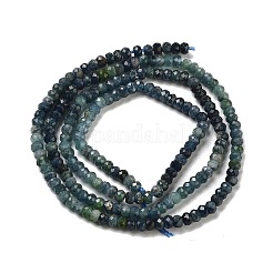 天然ブルートルマリンビーズ連売り  多面カット  ロンデル  3x2mm  穴：0.6mm  約194個/連  15.28''（38.8センチメートル）&nbsp;G-B088-D12-01