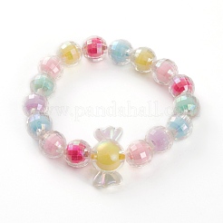 Transparent Acrylic Beads Stretch Bracelets for Kids&nbsp;BJEW-JB05862