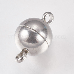 Tarnish Resistant 304 Stainless Steel Magnetic Clasps with Loops&nbsp;STAS-G173-05P-8mm