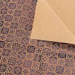 エンボス加工されたpuイミテーションレザー生地  衣類用アクセサリー  花柄  140x50x0.05cm&nbsp;DIY-WH0043-95D